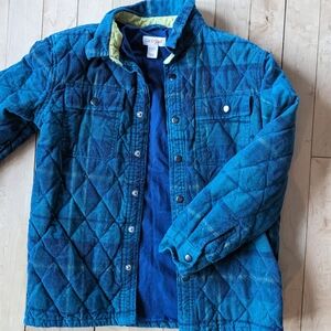 Cat & Jack Teal Green Plaid Quilted Insulated Corduroy Jacket